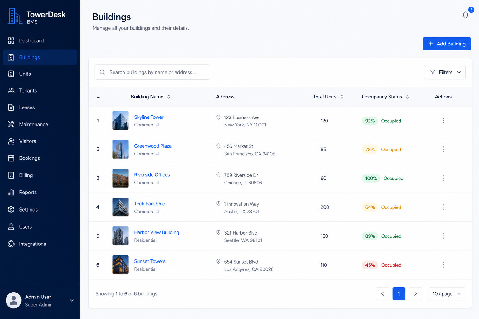 TowerDesk properties list